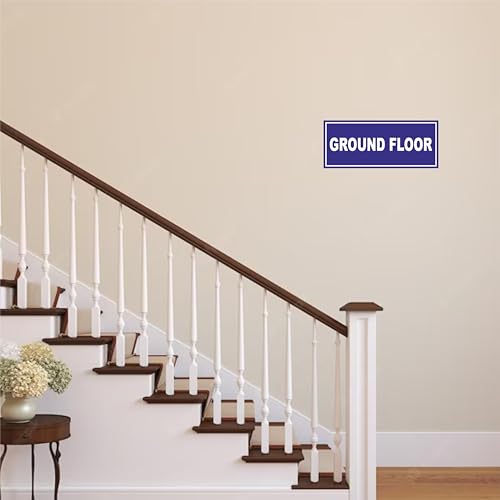 Image of ATTRACTSO - Ground Floor Sign Self Adhesive Laminated Sticker for Home, Office, Shop, Hospital, Hotel, Theatre, Restaurant - 12 inchx5 inch inch (Blue)