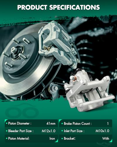 Image of SCITOO Rear Left Brake Caliper With Bracket 19B3414 Compatible For Audi For A4 2005-2009,For Audi For A4 Quattro 2005-2009