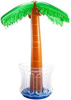 Zcaukya Inflatable Palm Tree Cooler, 60" Blow Up Palm Tree Cooler for Tropical Party Decorations, Hawaiian Party Supplies Pool Decorations