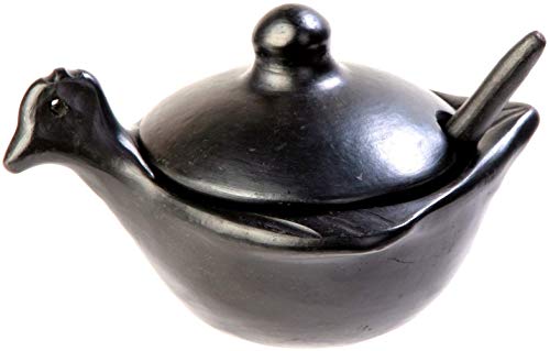 Authentic La Chamba Hen Salsa Dish w/Cover & Spoon - Elegant, All...