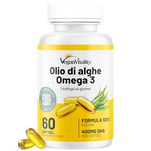 Omega 3 Vegan Olio di Alghe 400mg DHA
