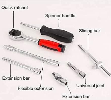 AASHA DISTRIBUTOR 46-in-1 Tool Kit Tool Kit for Home Use Tools Kit Spanner Set Socket Set Wrench Set Tools Set Hand Tools Bike Tool Kit Set Socket Wrench Set Spanner All Size(A_D_1547018) 2