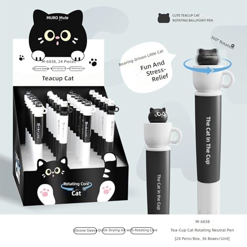Set de 4 bolígrafos gel con diseño de gato 0.5 mm miniatura 6