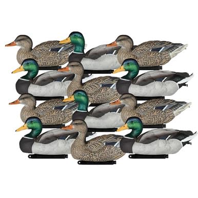 DAKOTA DECOY X-treme Painted Head Packable Mallard Floaters, Decoy 12 Pack
