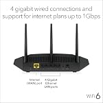 NETGEAR Nighthawk WiFi 6 Router (RAX36) – Security Features, AX3000 3 Gbps Wireless Speed – Dual-Band Gigabit Internet Router – Covers 2,000 sq. ft., 25 Devices – Built-in VPN, USB 3.0, Gaming