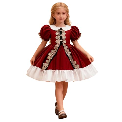Robe Noël brodée pour petite fille élégante lors des fêtes familiales