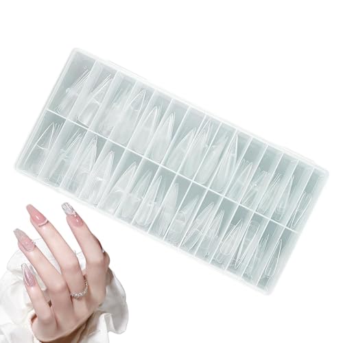 Acrylic Nail Forms - 27.2x12.4x1.8cm Nail Forms | 150 Pieces Drop Shape Manicure Full Cover Tips | Clear Reusable Nails Form | F