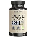 VINATURA Hydroxytyrosol Supplement, Olive Leaf Extract - 40% Hydroxytyrosol Olive Fruit Extract, 10% Oleuropein Olive Leaf Extract Capsules - 60 Capsules