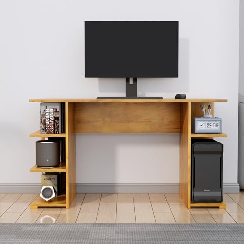 Image of Bniture Wooden Study Table for Home | Engineered Wood Study Table with Side Shelf Storage | Multi Purpose Computer Desk for Writing & Study | Laptop Table for Study Room & Workstation | Giant Wood