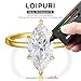 LOIPURI 4CT Marquise Cut Moissanite Engagement Ring for Women, D Color VVS1 Clarity 14K Gold Plated Solitaire Wedding Rings, Promise Anniversary Rings Gift, Size 10