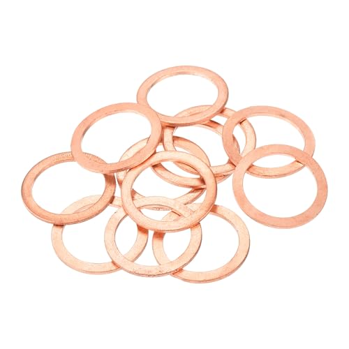 QUARKZMAN 12 Pièces Rondelles Plates en Cuivre, Rondelles d'Écrasement Plates Métriques en Cuivre Amélioré, 22x29x1.5mm, pour Raccords Hydrauliques Vis Écrou Réparation Électronique