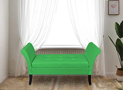 HomeHarmony® Balmoral PU Leather Easy To Assemble Window Seat Storage Ottoman Bed Sofa Bench (Lime)