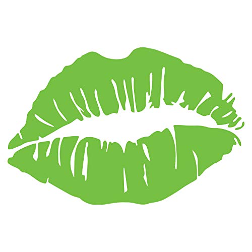 Image of Lips Kiss Mouth Vinyl Decal Sticker Car Window Bumper Die Cut 5.5-Inches Premium Quality UV Resistant No Background (5.5-Inches, Light Green) JMM0297LTGRN5