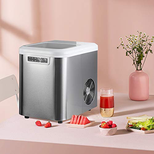 WOLTU Eiswürfelmaschine 2,2L, 4min Selbstreinigung, Eiswürfelbereiter 15kg eiswürfel in 24h, 2 Größen (Klein & Groß), Ice Maker Machine Für Camping, Haus, Büro & Party, Silber – Bild 4