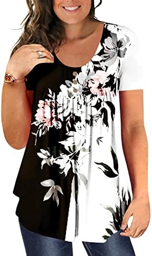 Ulovmi Plus Size Tunic Tops For Women Summer Blouses Casual Shirts