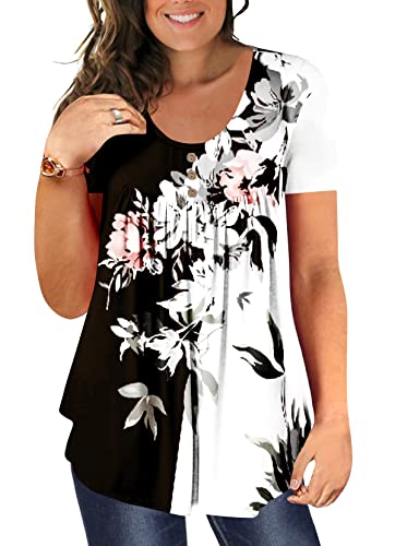 Ulovmi Plus Size Tunic Tops For Women Summer Blouses Casual Shirts