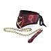 O Ring Choker Collar Red Leather Adjustable Neck Comfortable Soft Neck Necklace with Chain Detachable Leash for Cosplay