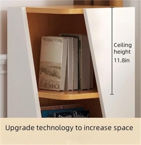 Modern Glossy Curved Corner Cabinet - Space-Saving Triangle Wall Shelf, 2-Tier Multi-Tier Corner Bookcase for Entryway & Living Room, Stylish Natural Finish