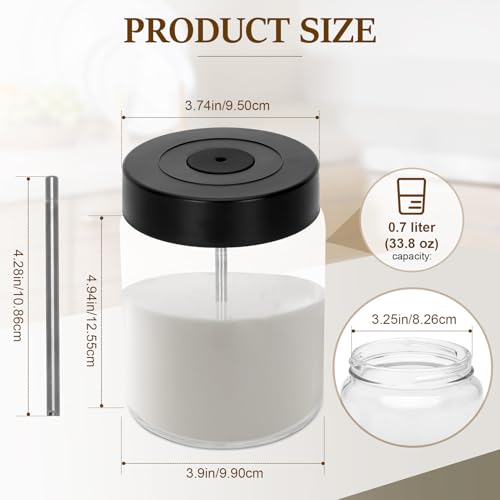 Glass Milk Container for Miele, 11574240 MB-CM-G for Miele Coffee Machines, CM 7750 6360 5300 5310 5510 6160 6350, Incompatible for Built-in Coffee Makers