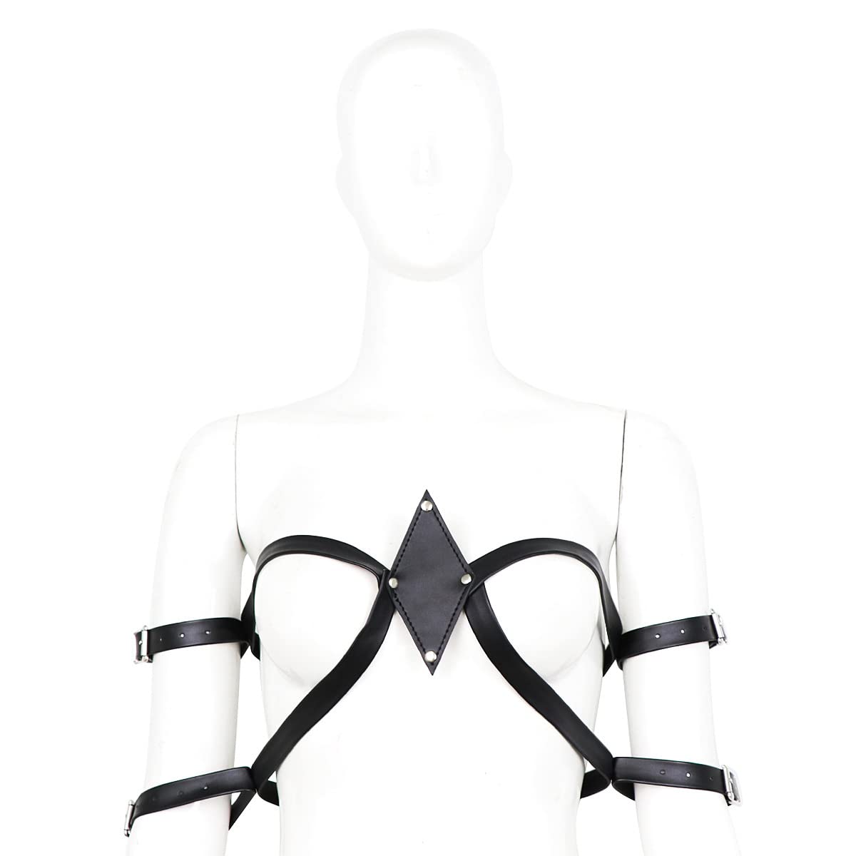 Cinturón de Cintura para el Pecho Ajustable para Mujer, Accesorios de Disfraz, Sujetador de Hombro con cinturón, lencería, Hebillas Negras (Negro)