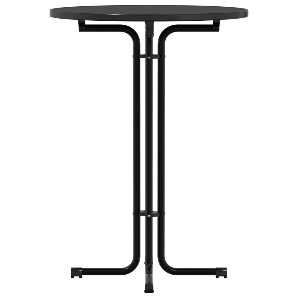 Table de bar noire Ø 80 x 110 cm bois multicouche acier