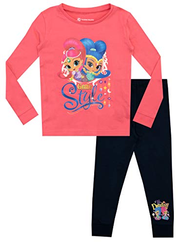 Shimmer & Shine Pijamas de Manga Larga para niñas Ajuste Ceñido Rosa 4-5 Años