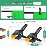 EMART Zielone tło ekranu z podstawką 1,5 x 2,6 m, 1,5 x 2,0 m, zielony ekran z obsługą tła w kształcie litery T, zestaw studyjny do chroma Key, wideo, fotografowania, przesyłania strumieniowego