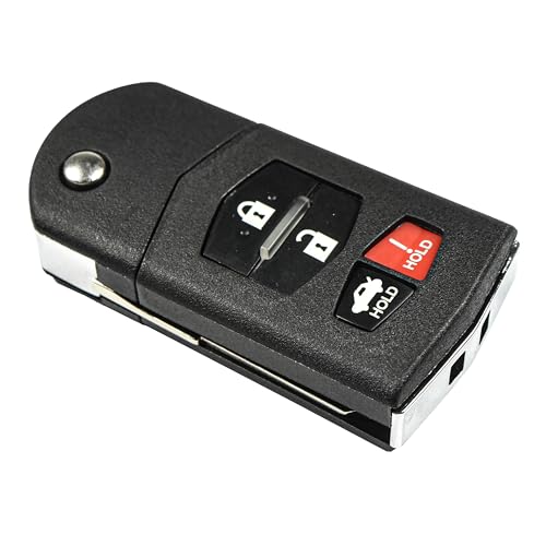 Carcasa plegable para llave Mazda 6 de 4 botones compatible con modelos de 2003 a 2013 5