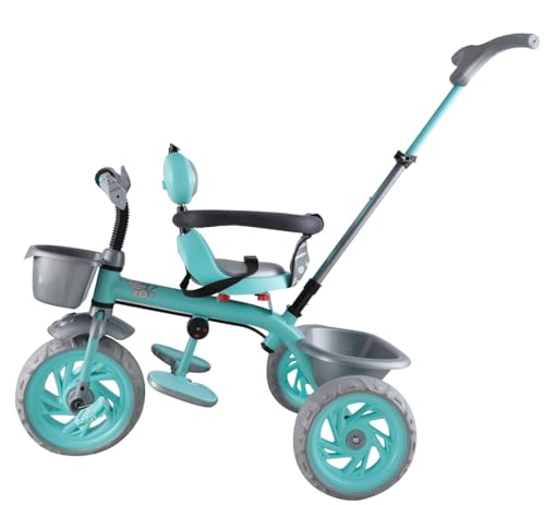 Image of Toyzoy Cotton Candy Grand Kids|Baby Trike|Tricycle with Cushioned Seat & Storage Basket for Kids|Boys|Girls Age Group 2+ Years (Green)