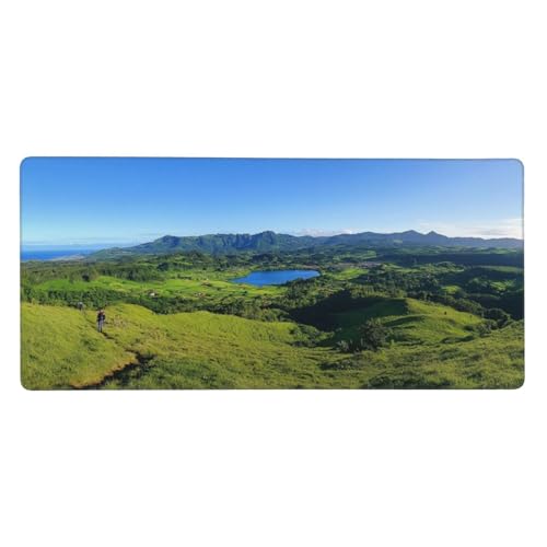 Gaming Mauspad Landschaft, See Mauspad XXL 500x250x4mm, Anti Rutsch Basis und Wasser Resistent Weiche Oberfläche Mouse Pad Verbesserung Präzision und Geschwindigkeit der Büroarbeit, Zimmer Deko-GZ303