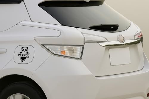 Image of Cute Panda Petrol Tank Sticker - Reflective Fuel Cap Decal for Car & Bike, Premium Vinyl, Scratch Resistant, Unique Cartoon Design (Black)