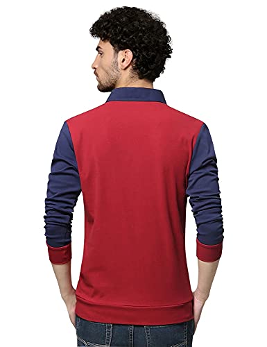 Image of EYEBOGLER Men's Solid Regular fit T-Shirt (T16 Wine Red Navy Blue XXXL)