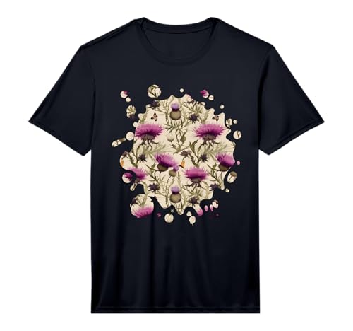 Cute Thistle Inspired Flower Plant Lover Gardener Women Girl Performance T-Shirt