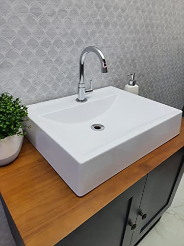 Cuba Pia Banheiro De Sobrepor/apoio Begônia Branca 50x40cm Luxo Casa Laura Decor