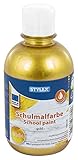 Stylex 28810 - Schulmalfarbe Gold, 300 ml, Metallic-Effekt, Langzeit deckend und wasservermalbar, mit Dosierverschluss