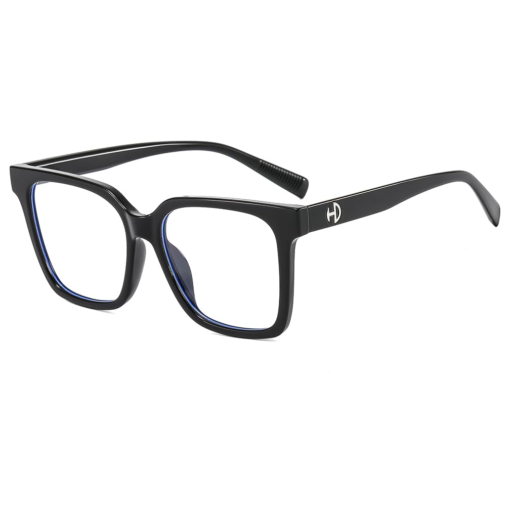 Siming Blue Light Blocking Glasses Square Frame Black TR90 Lightweight Plastic Anti-Slip Design Unisex Adult