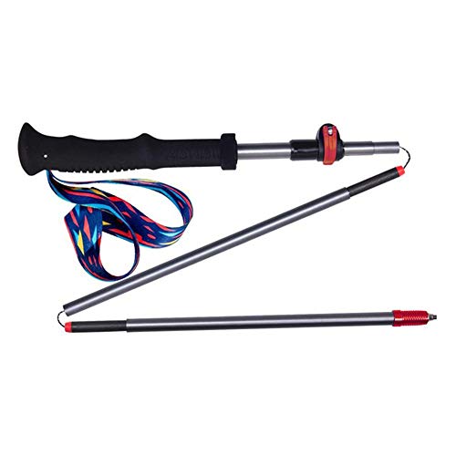 MIIKHI Trek-Z Trekking - Bastones de senderismo plegables, 2 unidades, bastones de senderismo plegables y resistentes, ligeros de fibra de carbono, cierre rápido ajustable, plegables (un pastel