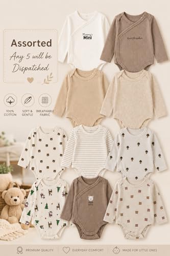 Image of TuddyBuddy 100% Cotton Multi Color Rompers /Bodysuits for Baby Boy & Baby Girl