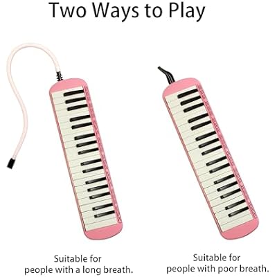 Pink - 37 Keys Melodica Professional Instrument Air Piano Soprano Style Keyboard Harmonium Instrument Suitable for Beginners and Music Lovers Portable Instruments, YCXYQUS0026
