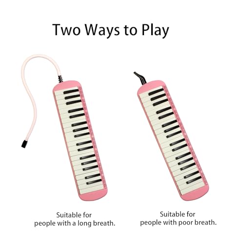 YCXYQ Pink - 37 Keys Melodica Professional Instrument Air Piano Soprano Style Keyboard Harmonium Instrument Suitable for Beginners and Music Lovers Portable Instruments, YCXYQUS0026