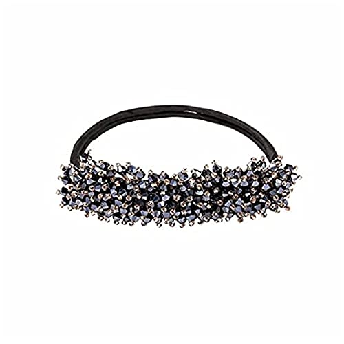 Rhinestone Easy Bun Maker, Retro Rhinestone Ponytail Hairpin Curling, Rhinestone Hair Band Accessory, DIY Hair Styling Tool for Women Girls (E)