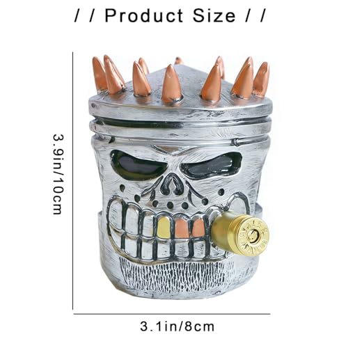 Escultura de Calavera con Pistón Tallado de Resina miniatura 6