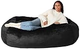 Amazon Basics Large Bean Bag Chair for Adults, 6 ft Memory Foam Filled with Microfiber Cover, Black, for Bedroom, Living Room, Dorm, Relaxation