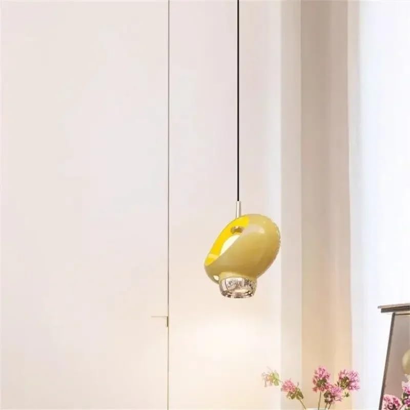 Lampe Led suspendue ronde Tri-color avec tête pivotante jaune