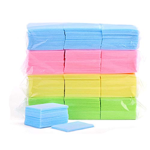 Eorta 1200 Pcs Disposable Nail Wipes Nail Polish Remover Lint Free Cotton Soft Pads For Acrylic Gel Nail, Nail Art, Finger/Toenail Care, 2 Random Colors #TOP21