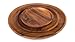 BIRDROCK HOME Acacia Wood Round Plates - Set of 3 - Hand Carved Acacia Wood Dish - Food Safe Server - Small Medium Large Plate - Natural Wooden Eco Dinnerware - Brown