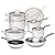 Goodful Classic Stainless Steel Cookware Set with Tri-Ply Base, Impact Bonded Pots and Pans, Dishwasher Safe, 12-Piece