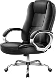 NEO CHAIR Office Desk Ergonomic Gaming Chair High Back Adjustable Computer Chair with Wheels and Lumbar Support Comfy Leather Executive Swivel (Jet Black)