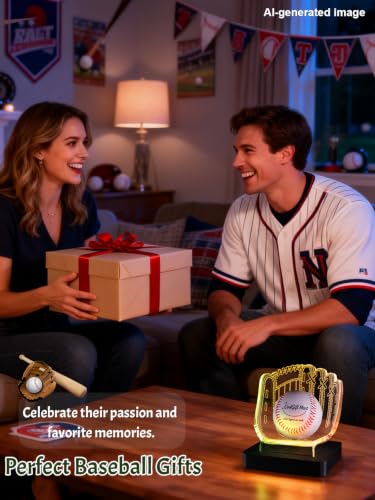 Image of CoolGift Mart Baseball Display Holder, Baseball Gift for Men(Black Base)