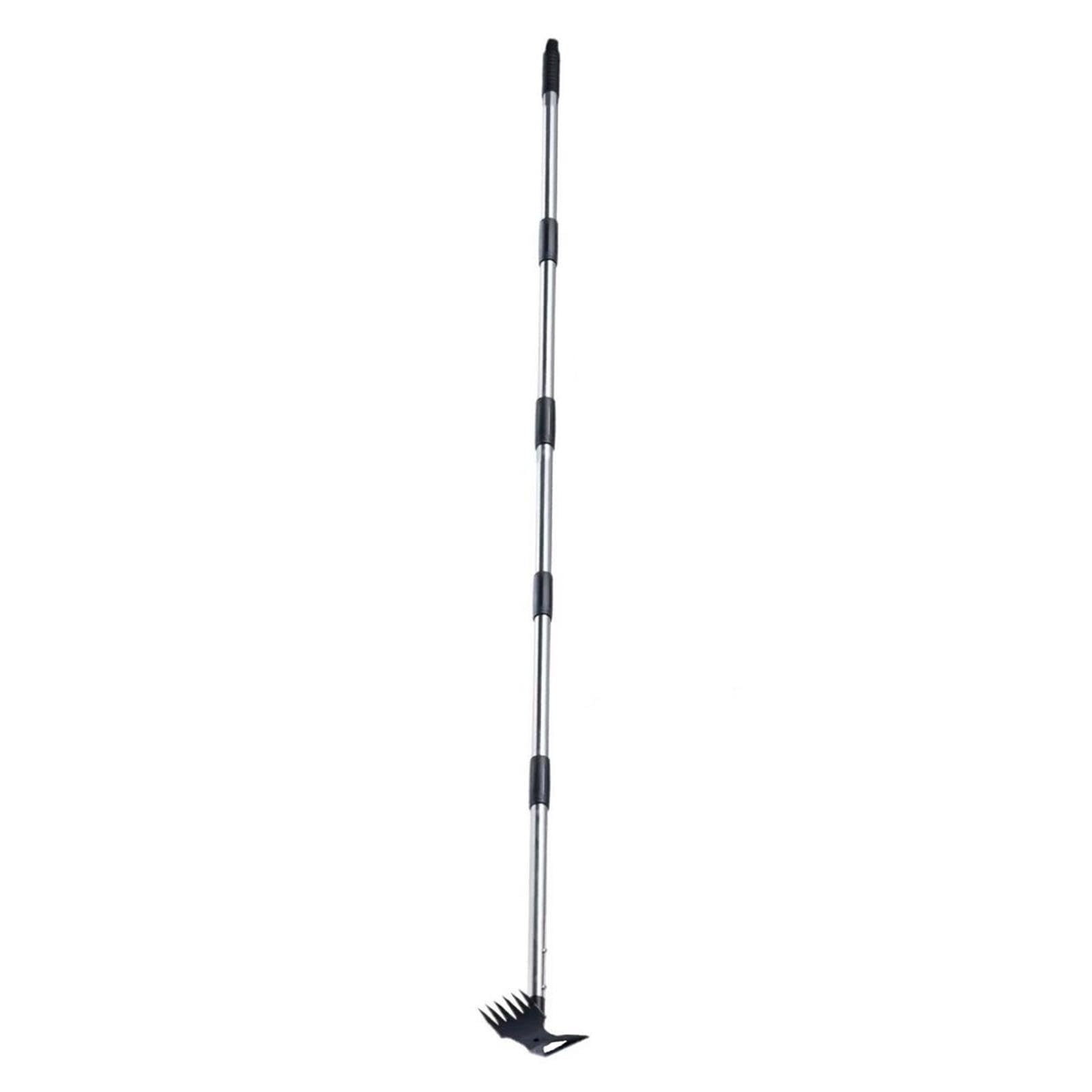 Rastrillo Manual para Desherbar con Mango Desmontable de Acero Al Carbono, de Jardín de Doble Propósito para Y Desherbar, Herramienta para